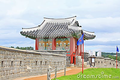 Korea UNESCO World Heritage Sites â€“ Hwaseong Fortress Editorial Stock Photo